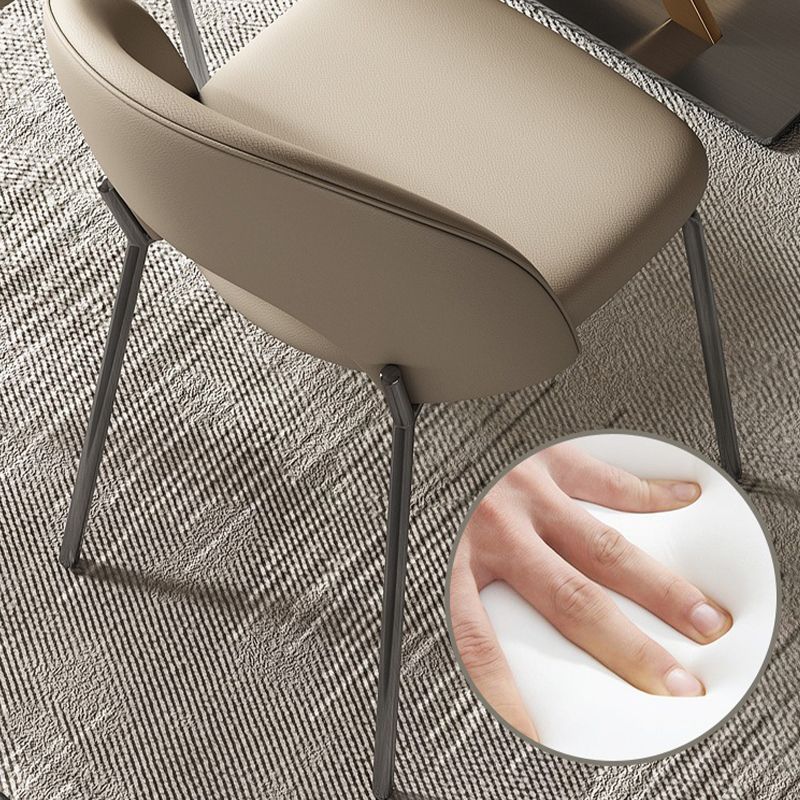Contemporary Kitchen Dining Chairs Faux Leather Side Chairs with Metal Legs