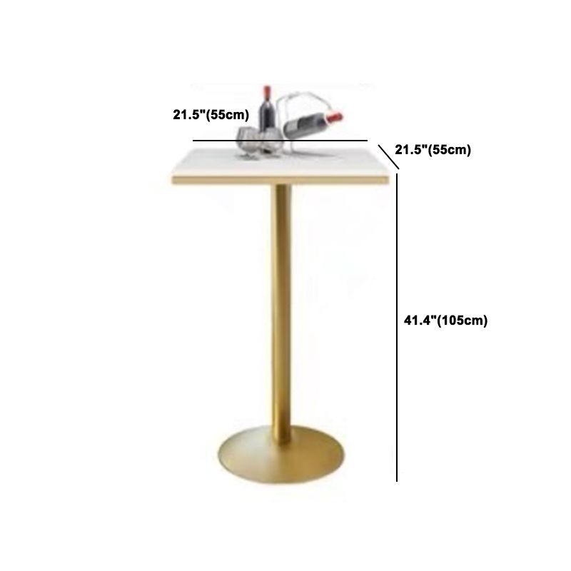 Glam 1/3/5 Pieces Bar Table Set Round Stone Counter Table with High Stools