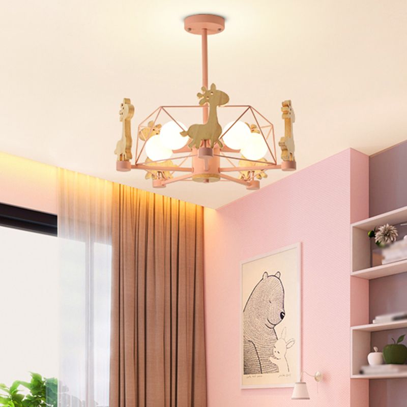 Moderne macaron -stijl tak hangend licht houten multi -kop kroonluchter voor woonkamer