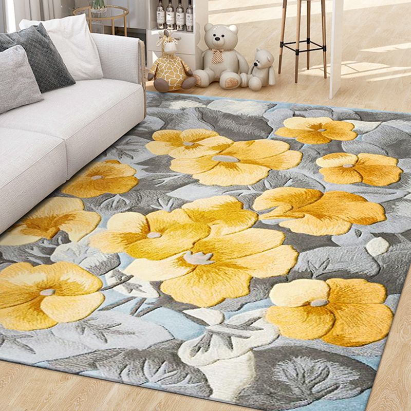 Frans land bloemenprint vloerkleed meerkleurig polypropyleen tapijt antislip achterkant vlekbestendig binnentapijt voor decoratie