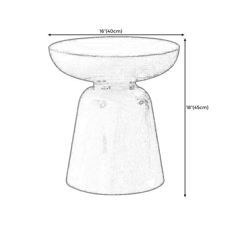 16.3"/19.7" Round Side Table Pedestal Glass Reinforced Plastic End Table