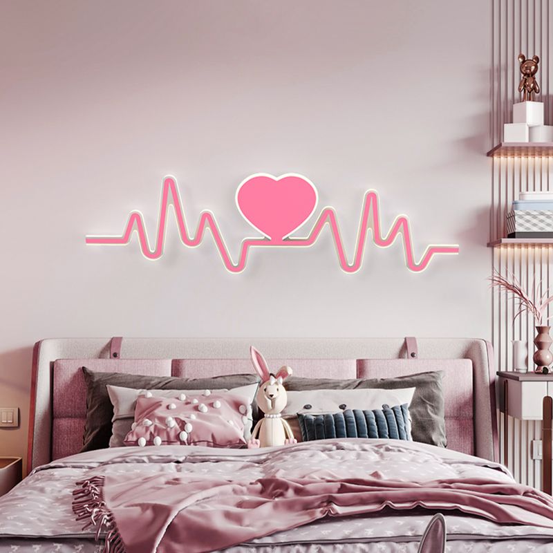 Nordic Style Iron Wall Light Heart Shape Wall Lamp for Children's Room