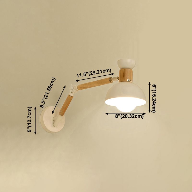 Sala de estar una cabeza una pared de pared de metal y madera de pared ajustable de pared lámpara de luz de pared