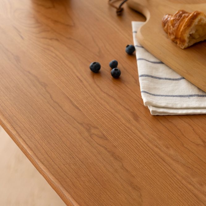Tavolo di legno di ciliegia rettangolare tavolo in legno contemporaneo con 4 gambe per il ristorante