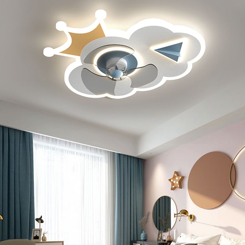 Metall Geometrische Flush Mount Light schöne 1 leichte LED -Lüfterlicht für Kinderzimmer