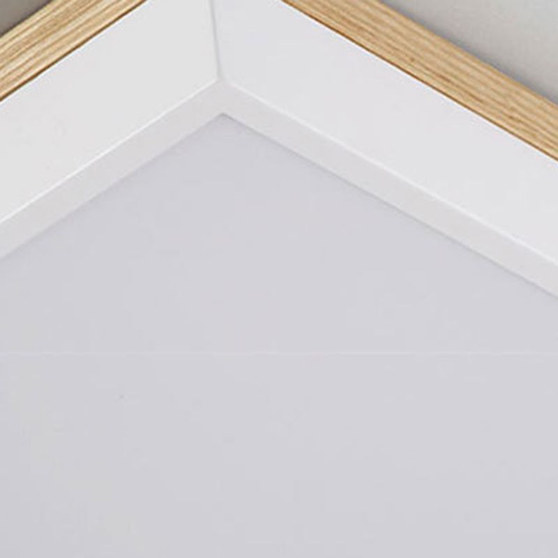Modern Ceiling Lamp Wooden LED Ceiling Mount Light with Acrylic Shade for Bedroom