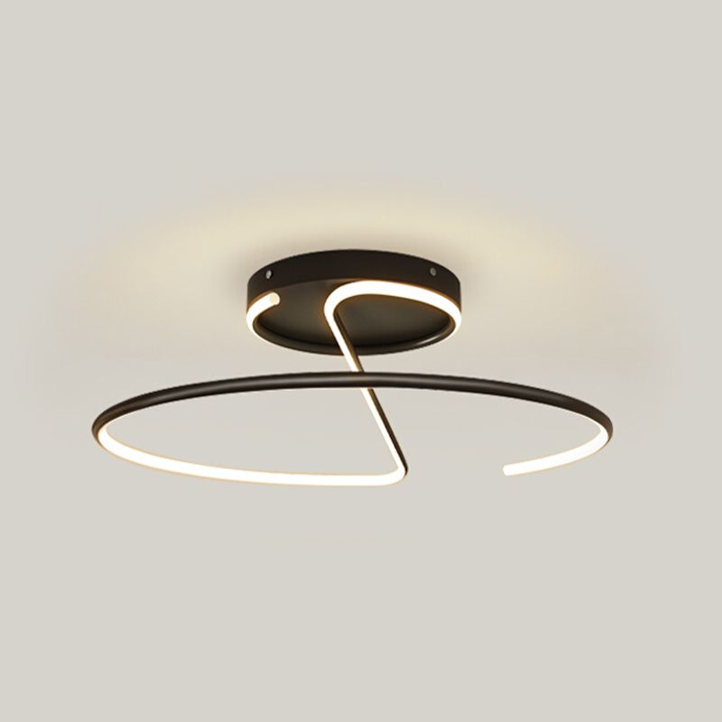 Nordic Metal Ceiling Light Linear 1 Light Flush Mount Ceiling Light for Bedroom