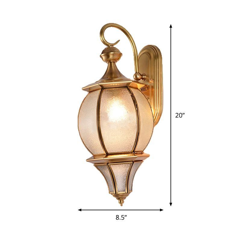Gold Teardrop Sconce Light Retro Style Beveled Metallic and Water Glass 1 Bulb Wall Lamp