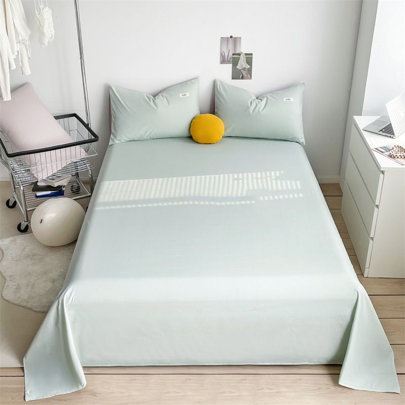 Modern Bed Sheet Set Solid Basic Cotton Fitted Sheet for Bedroom