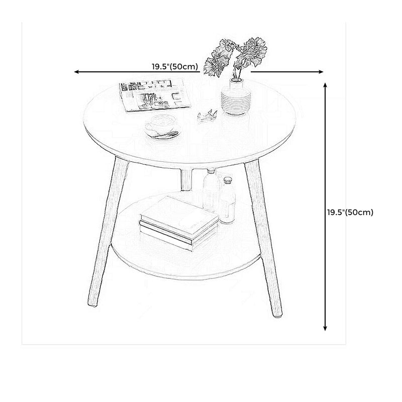 Scandinavian 3 Legs End Table Dia 15.7"/19.7"/23.6" Round Wood Side Table