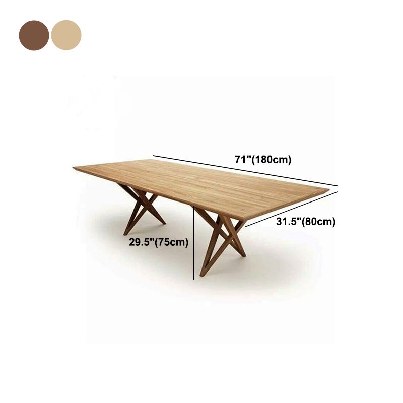 Mesa de comedor rectangular de lujo, mesa fija de madera maciza para el hogar