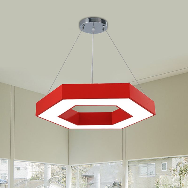 Green/Blue/Red Honeycomb Pendant Lighting Contemporary Led Metal Ceiling Lamp in White/Warm/Natural Light