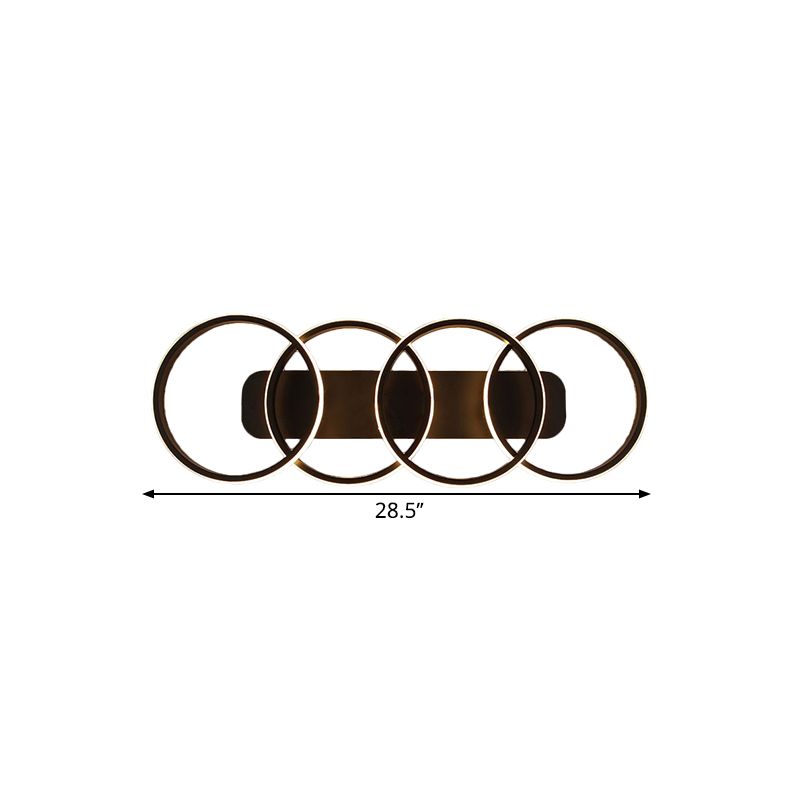 Black Rings Semi Flush Light Nordic LED Metallic Flush Mount Lighting for Living Room (The customization will be 7 days)