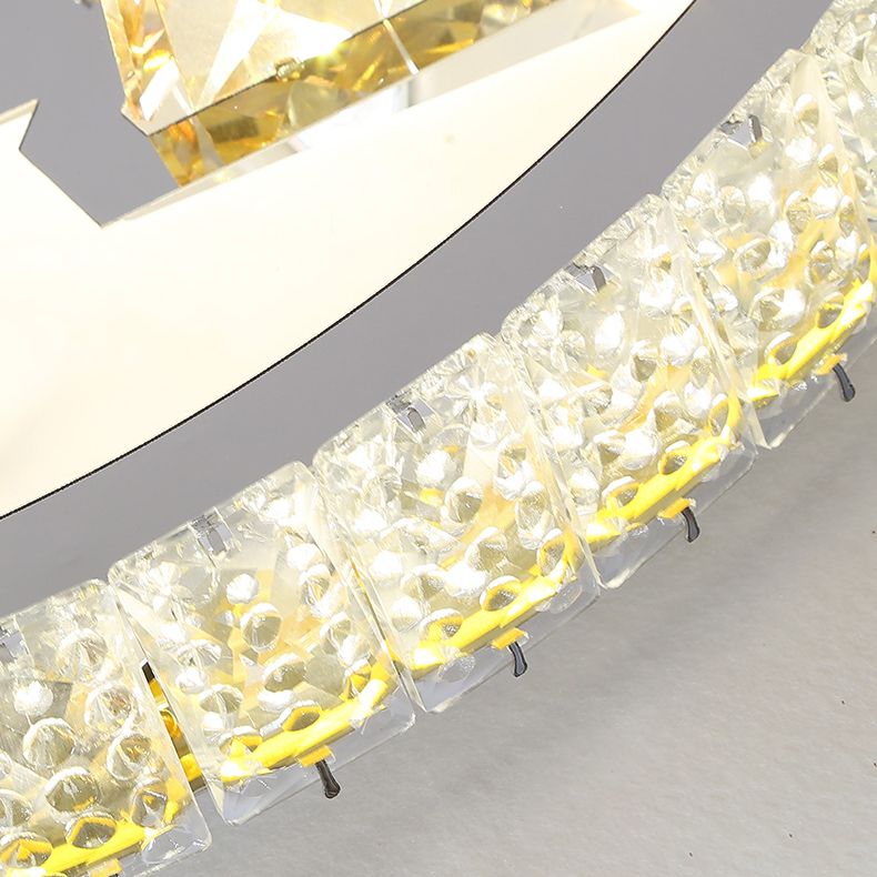 Modern Flush Mounted Ceiling Lights Crystal LED Ceiling Mount Lighting for Living Room