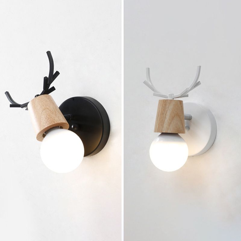 Lámpara de luz de drogadictos de estilo simple 1 cabeza lámpara de pared de madera para sala de estar de dormitorio