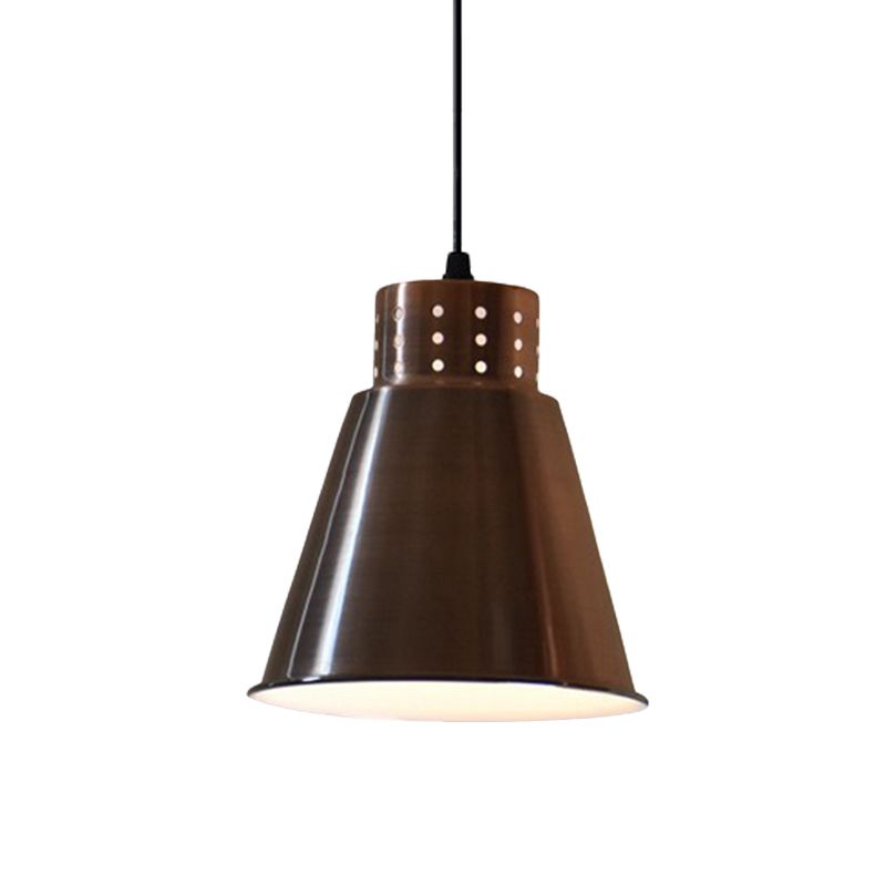 Eisen rosariode Gold hängende Beleuchtungskegel/Kuppel/ausgestattete Schatten 1 Glühbirnenbauernhaus Anhänger für das Restaurant