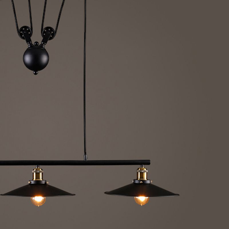 Industrial Style Cone Shape Island Light Metal Chandelier Lamp for Dining Room