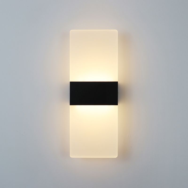 Simple Rectangular Shade Wall Sconce Light, Acrylic Sconce Light Fixture for Bedroom