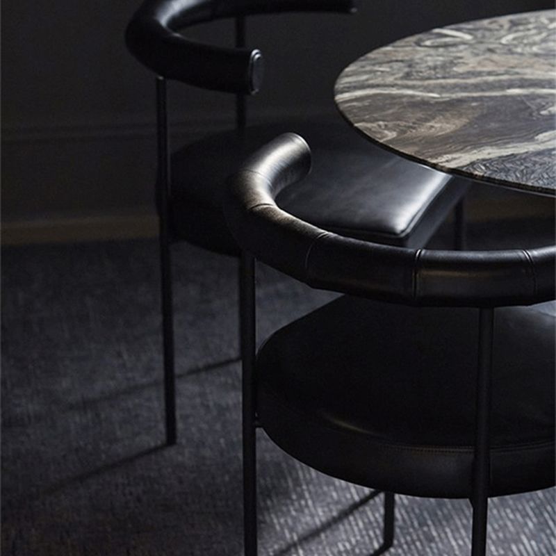 Open Back Dining Side Chair Contemporary Armless Dining Chairs for Home