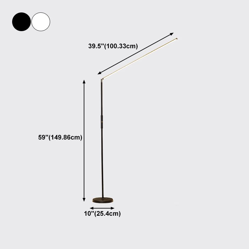 Contemporary Linear Floor Lamp Metal 59" High LED Floor Light for Living Room