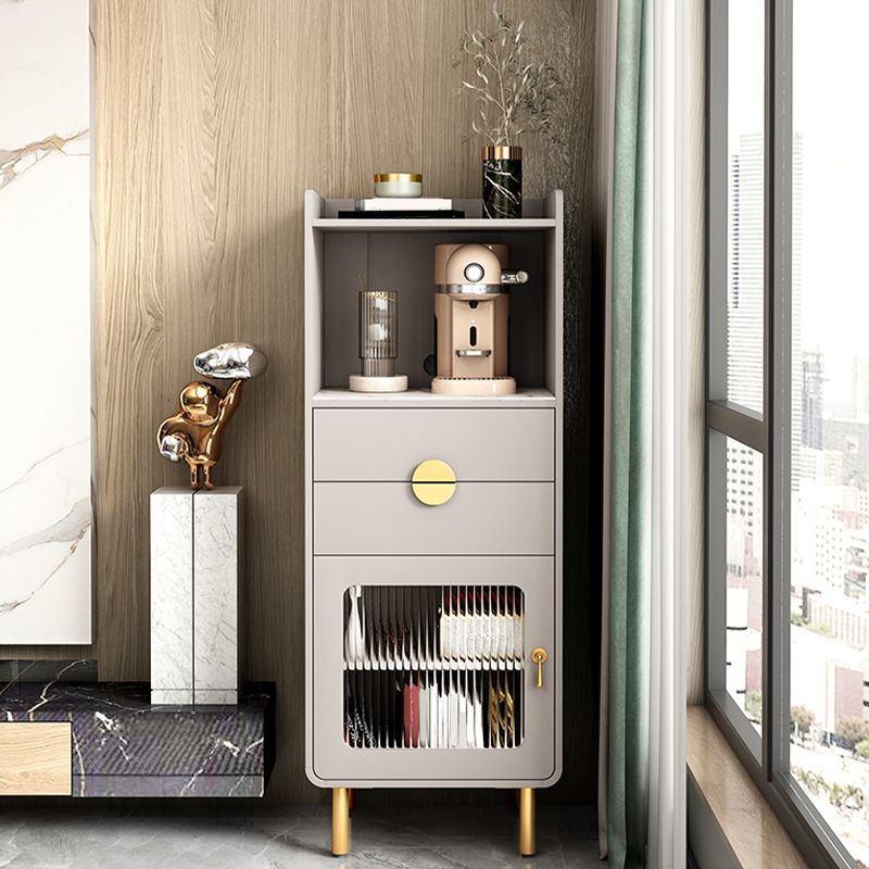 Sintered Stone Dining Server 2-drawer Credenza with Glass Door