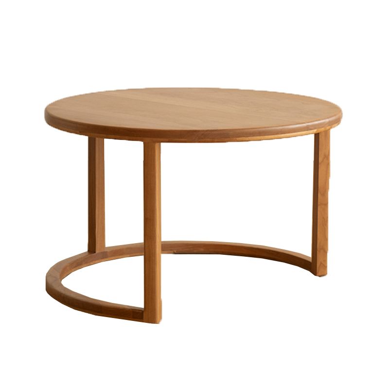 Contemporary Coffee Table Round Solid Wood Coffee Cocktail Table