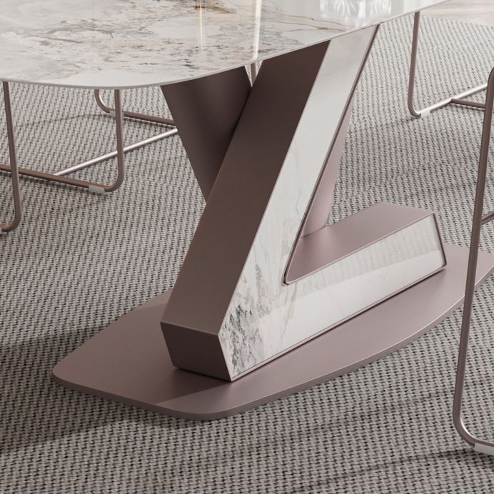 Nordic 1/5/7 Pieces Rectangle Dining Set Sintered Stone Top Dining Room Table Set