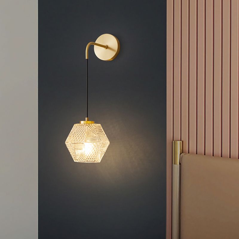 Postmodern Wall Light Sconce Geometric Glass Wall Light Fixture for Bedroom