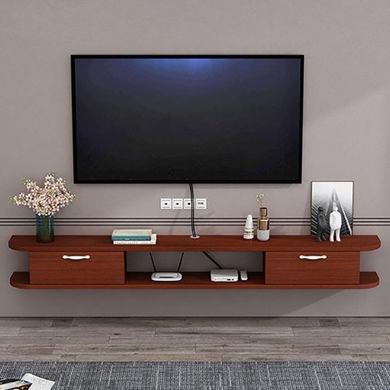 Contemporary Style TV Stand Faux Wood Wall-mounted TV Cabinet with 2 Doors
