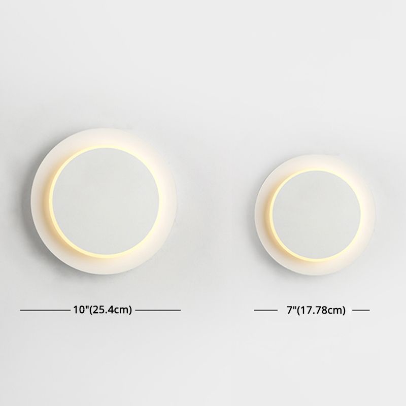 Lámpara de pared LED circular acrílica en estilo creativo moderno de hierro forjado aplastador de pared rotatable para dormitorio