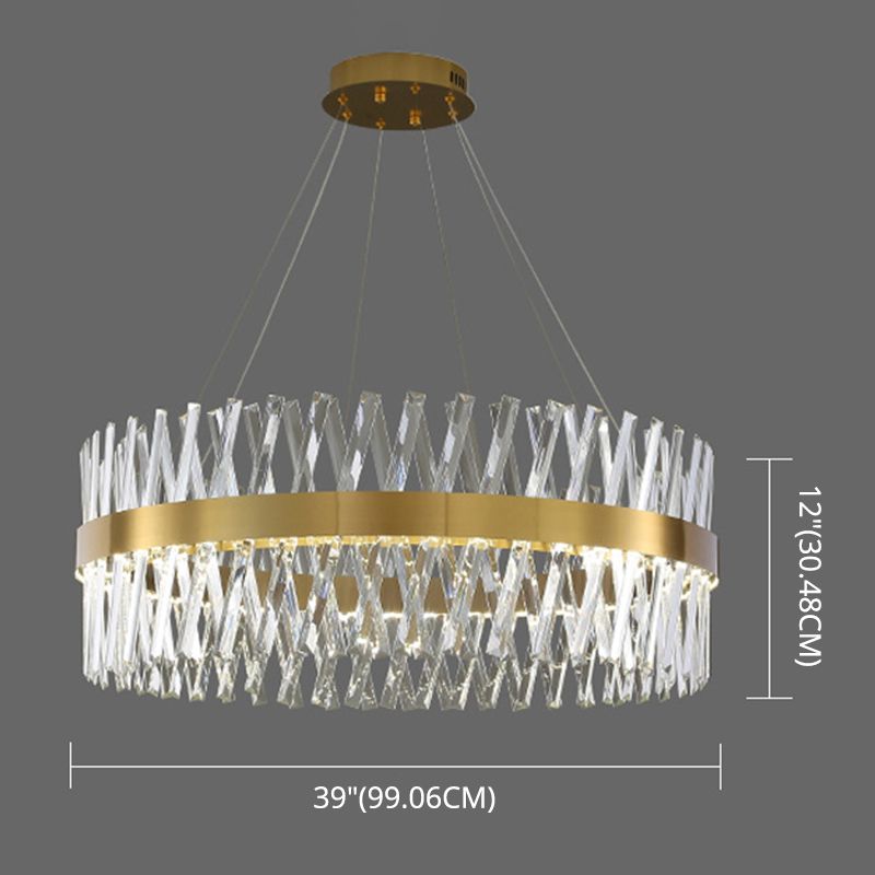 Postmodern Simple Geometric Geometric Light K9 Crystal Strip La luce dell'isola LED in oro