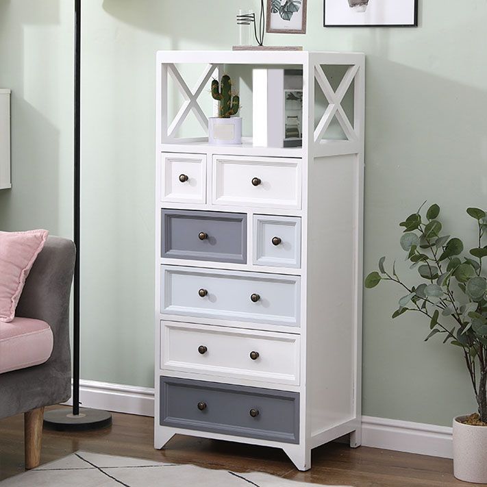 Retro Style Storage Chest Vertical Solid Wood Storage Chest Dresser for Bedroom