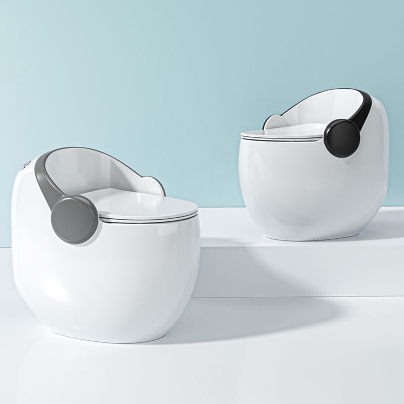 Contemporary Ceramic Toilet Floor Mount Urine Toilet with Slow Close Seat for Bathroom