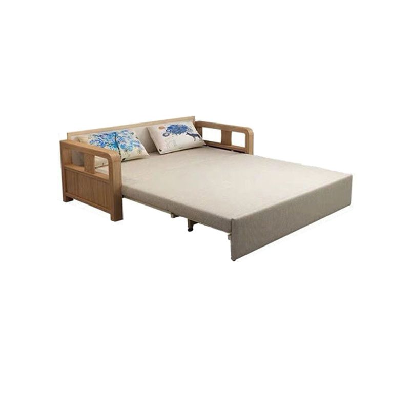 Linen Sleeper Sofa 31.49" Wide Scandinavian Sofa Bed with Upholstered