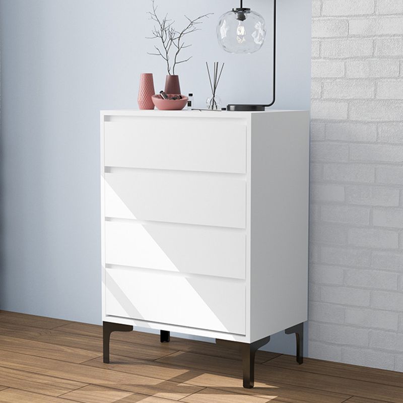 Modern 23.62" L Accent Chest with Drawers and Black Bracket Legs