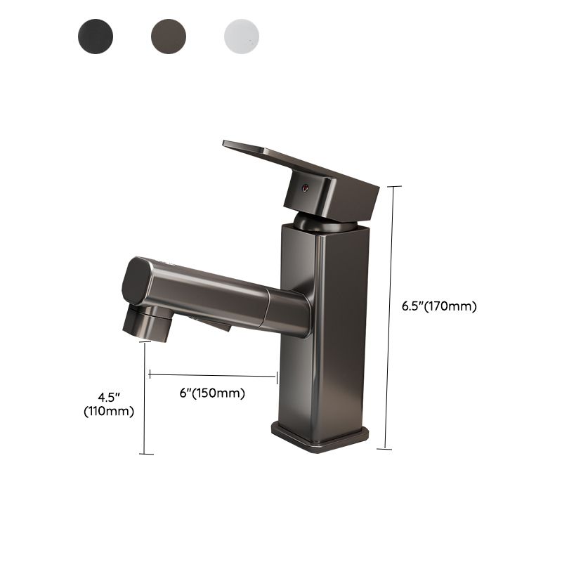 Bathroom Vessel Faucet Swivel Spout Single Handle Faucet with Pull down Sprayer