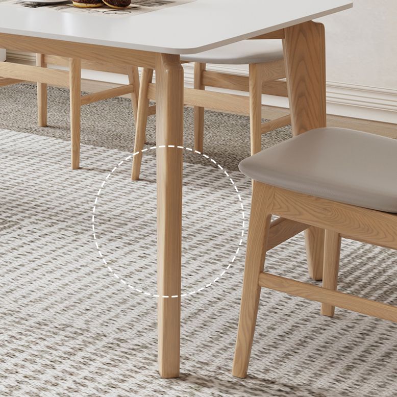 Contemporary Dining Set 1/5 Pcs Solid Wood Frame Dining Table and Chairs