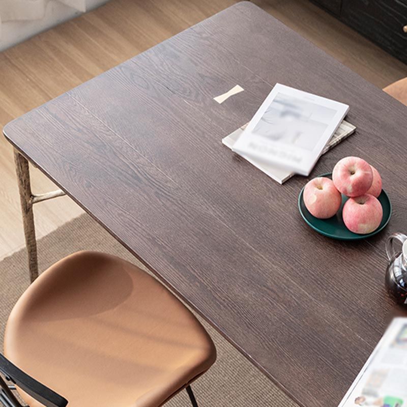 Oak Wood and Iron Dinette Table Traditional Luxury 4 Legs Dining Table