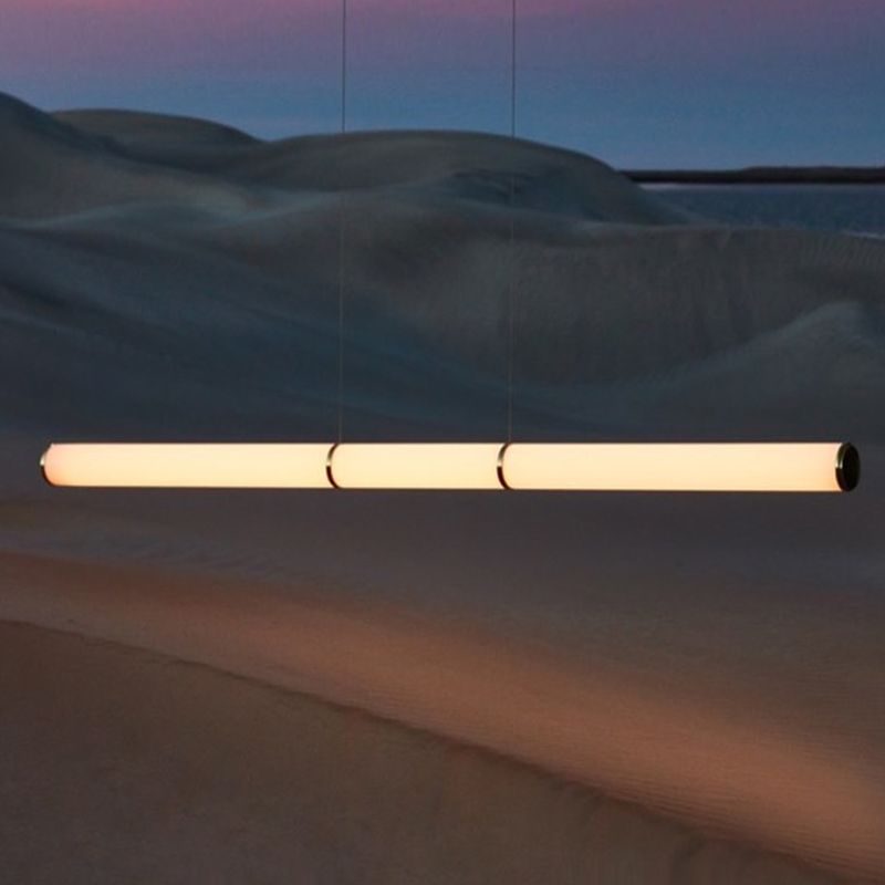 Lámpara lineal de lámparas de luz de cobre de cobre moderna con tono acrílico