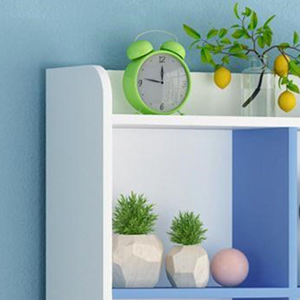 Vertical Wooden Bookcase White Closed Storage Bookshelf for Home Office