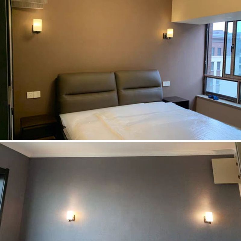 Zylinder Schwarze Leuchtenbeleuchtung Industriemilchglas Wandleuchte Lampe