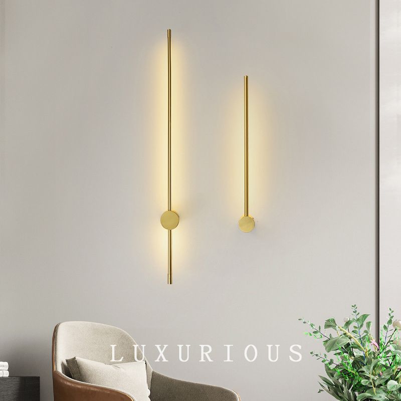 Modern Minimalist Style Linear Wall Mounted Light Fixture Metal Wall Sconces for Living Room