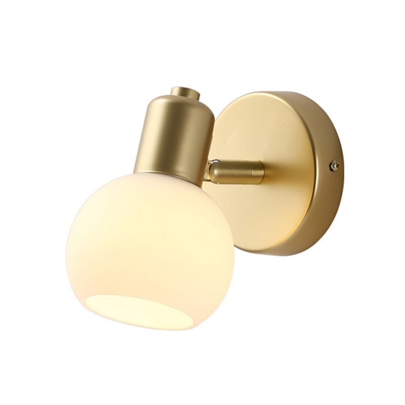 Lampada a parete in stile minimalista Light Aibrowture White Ball Wall Sconce Light With Glass Shade
