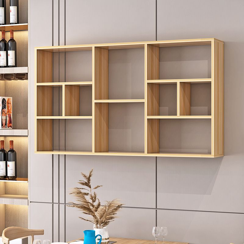 Contemporary Wall Unit Bookshelf Horizontal Manufactured Wood Bookcase