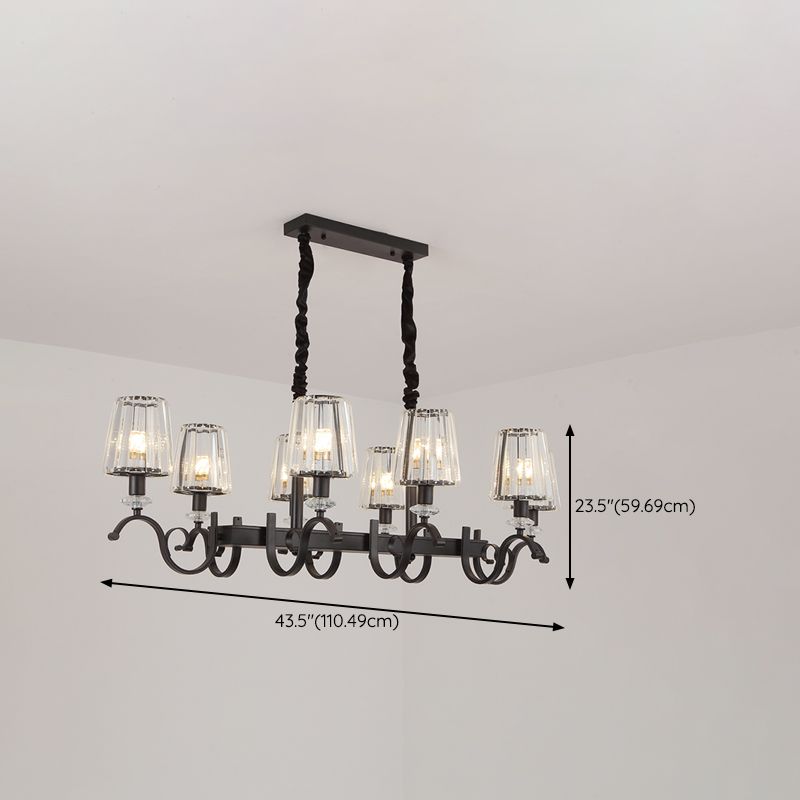 American Style Hanging Lamp Crystal Shade Island Light Fixture for Living Room