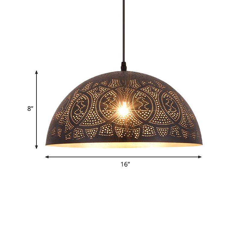 1 hoofd halfrond hanglampverlichting art deco metalen plafond suspensielamp in brons