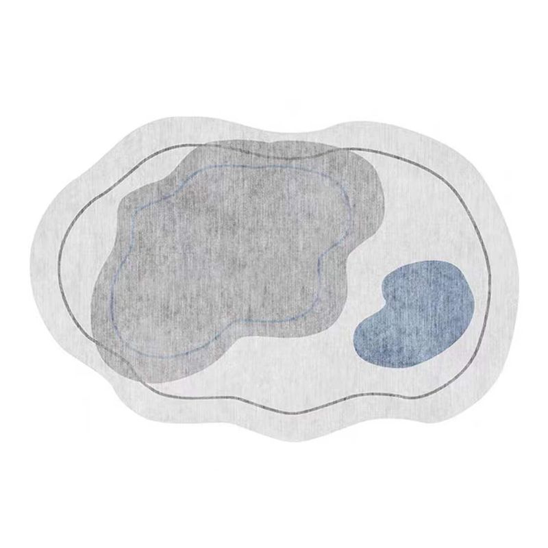 Green Line Rug Polyester Casual Area Rug Non-Slip Backing Rug for Drawing Room