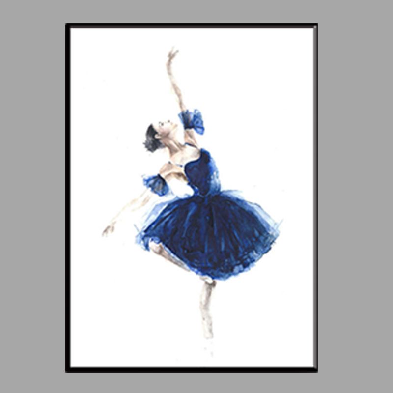 Impression d'art de ballerine élégante pour chambre de fille, peinture de danseuse, décoration murale en couleur douce