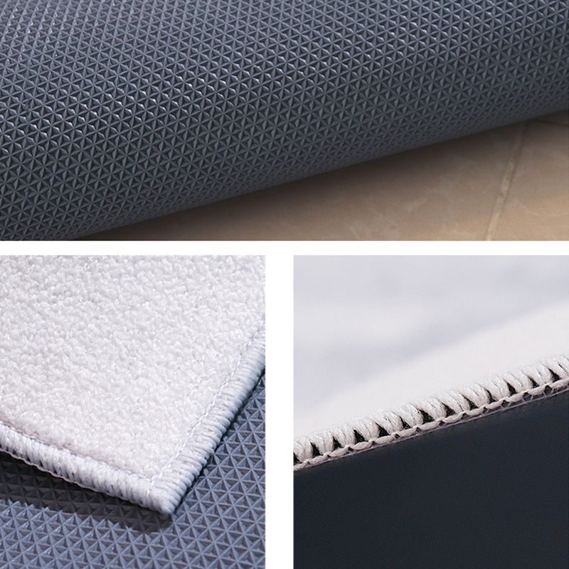 White Tone Distressed Area Carpet Polyester Color Gradient Indoor Rug Easy Care Rug for Living Room