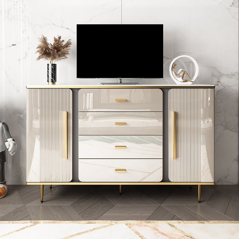 Glam Combo Dresser Wood Storage Chest Dresser with Metal Feet for Bedroom